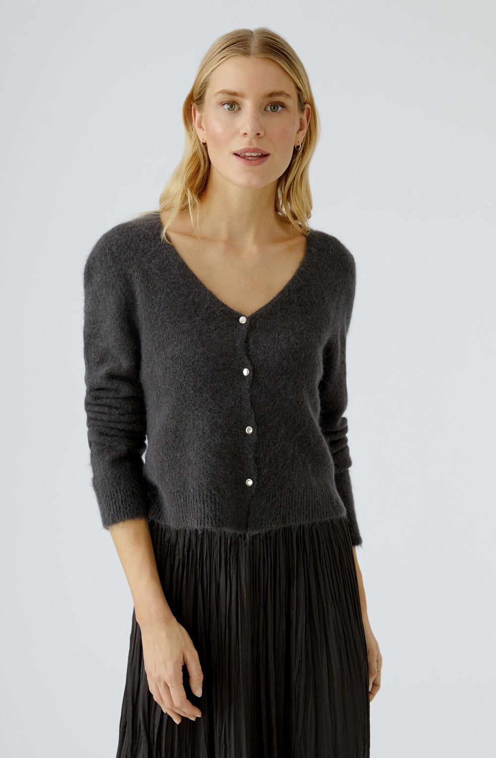 Espresso Grey Angel Yarn Cardigan