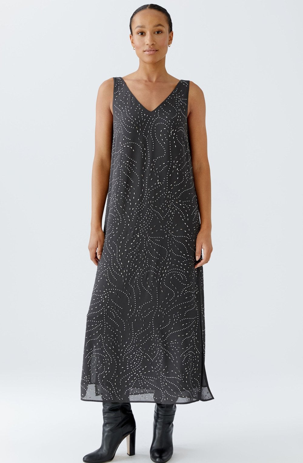 Espresso Grey Beaded Dress