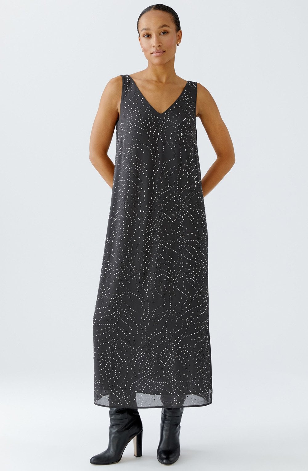 Espresso Grey Beaded Dress