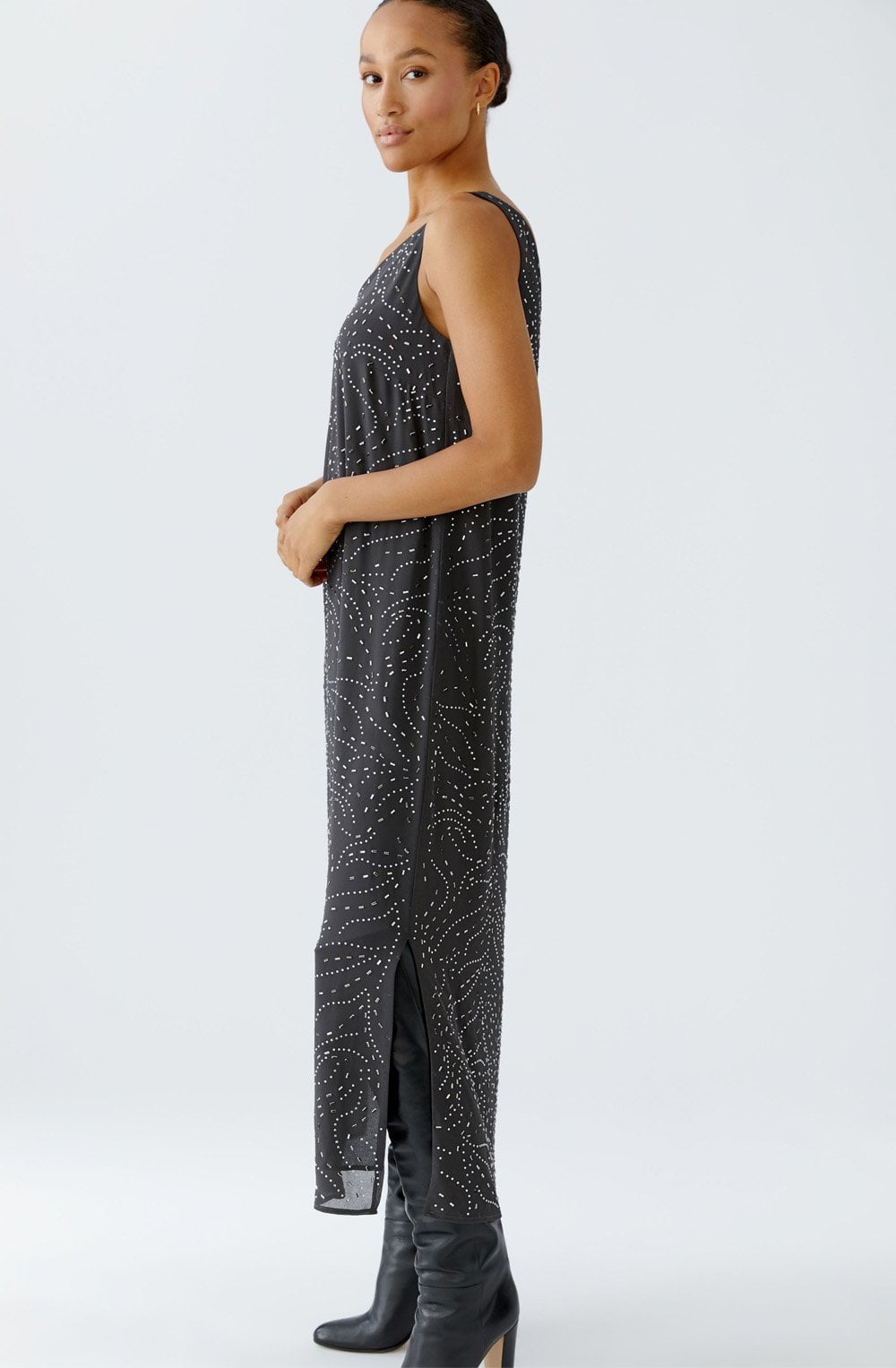 Espresso Grey Beaded Dress