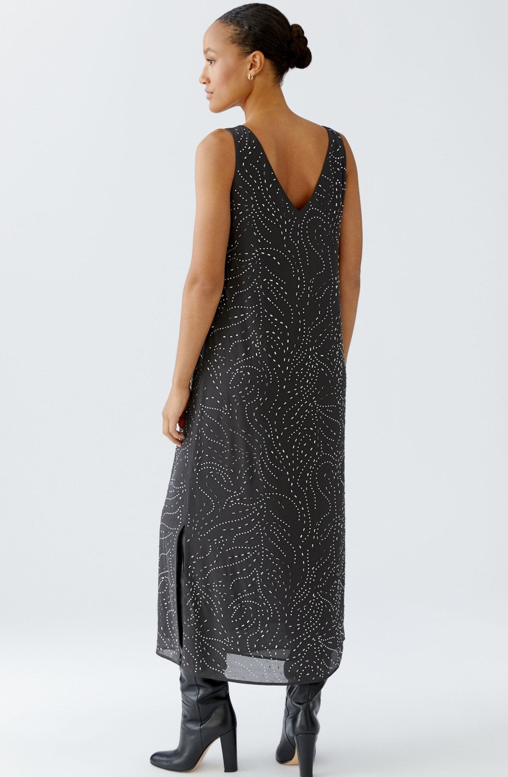 Espresso Grey Beaded Dress