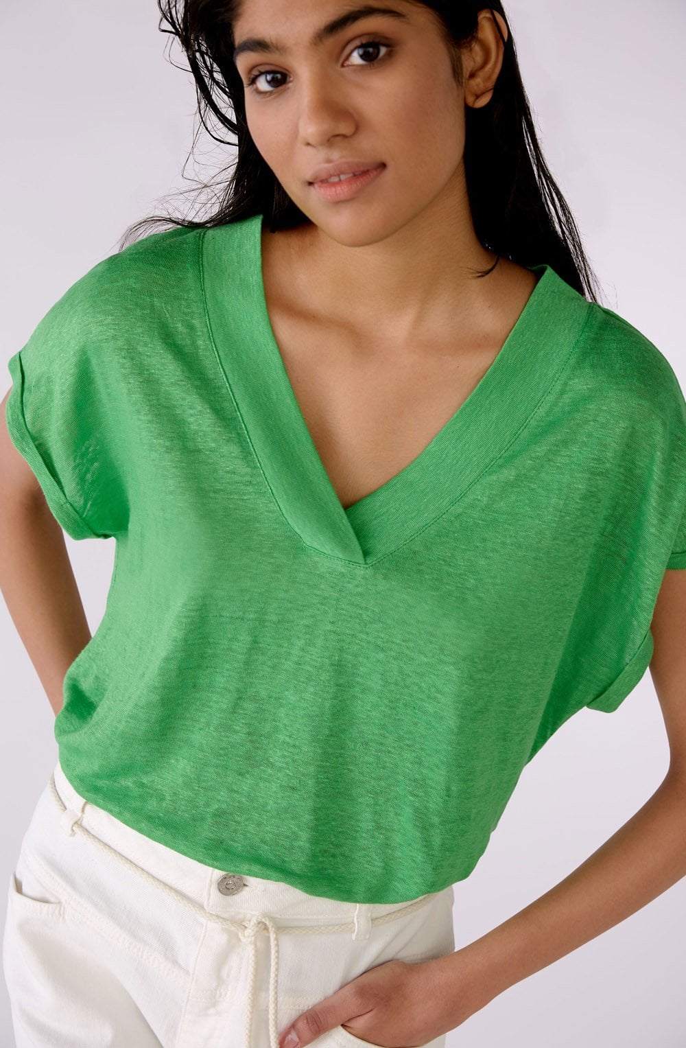 Fern Green Linen T shirt