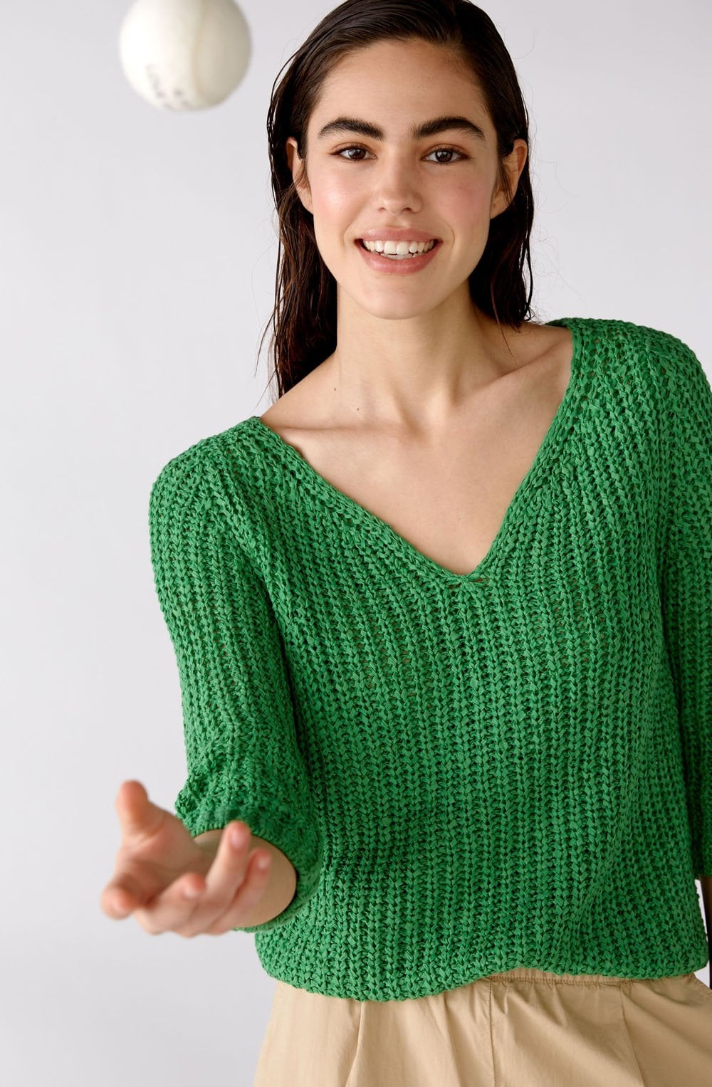 Fern Green Woven Knit Jumper