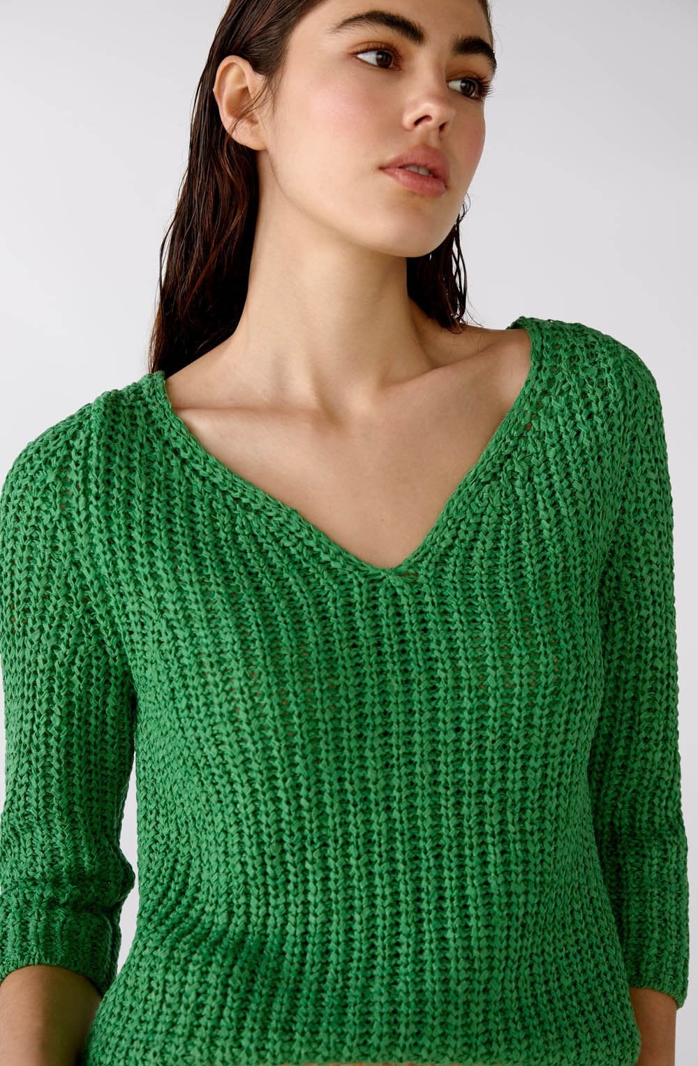 Fern Green Woven Knit Jumper
