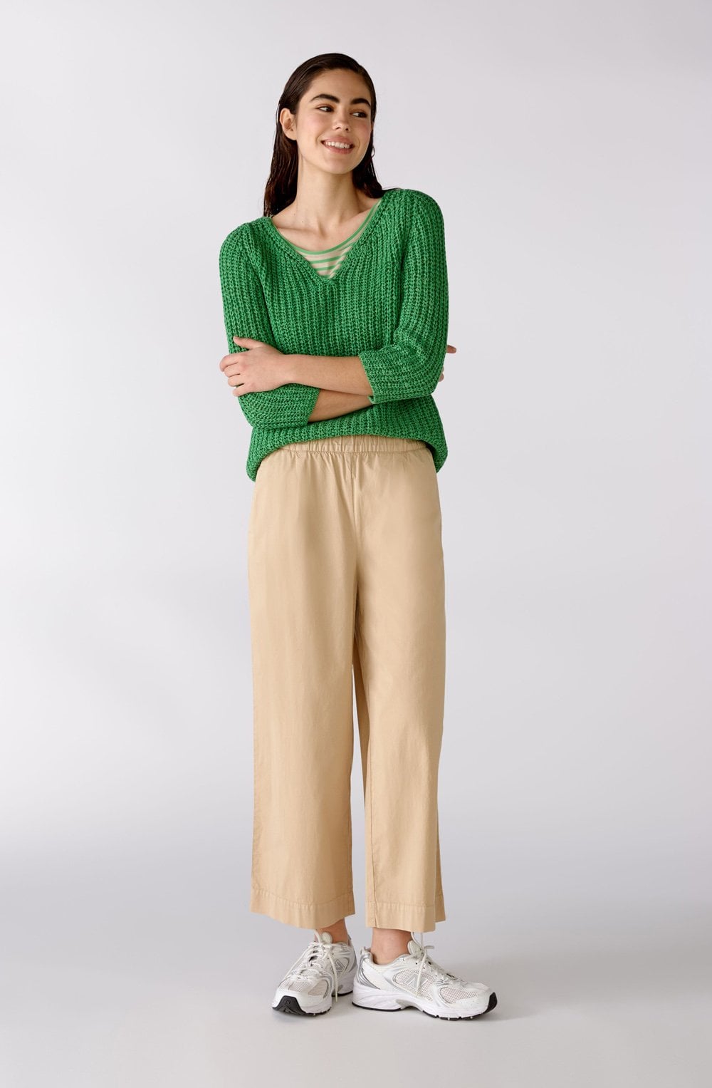 Fern Green Woven Knit Jumper