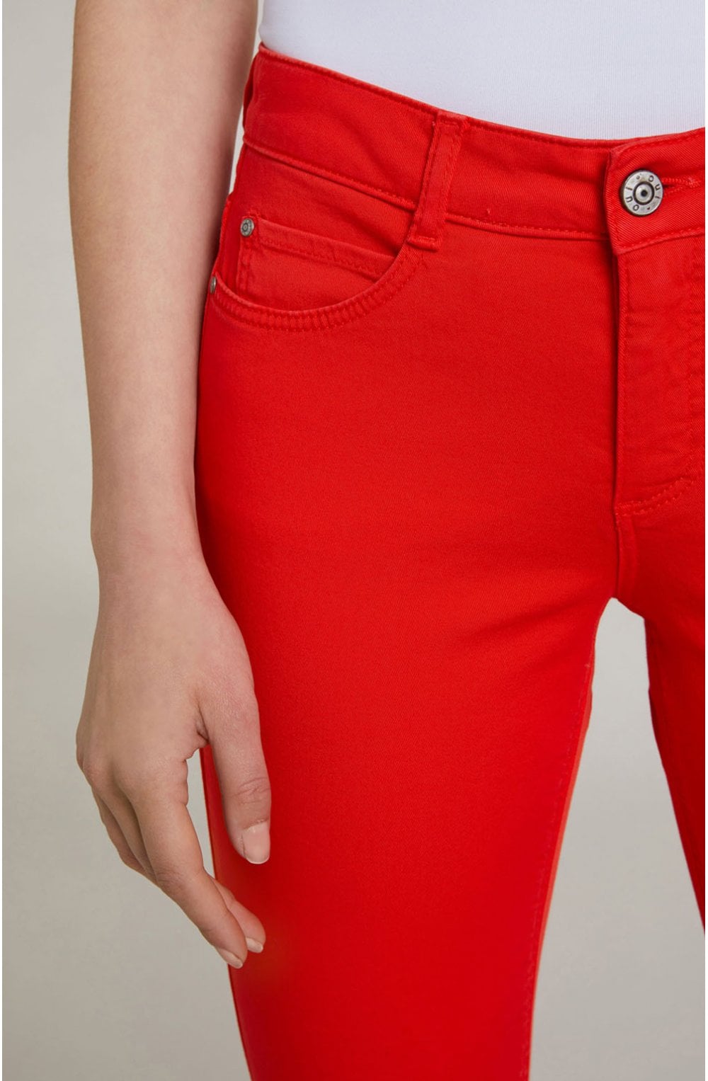Fiery Red Cropped Trousers