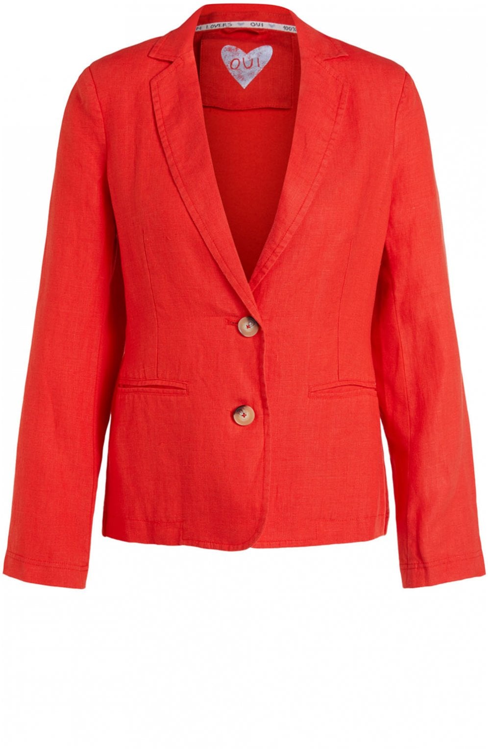 Fiery Red Linen Jacket