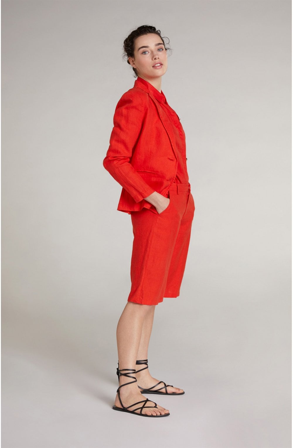 Fiery Red Linen Jacket