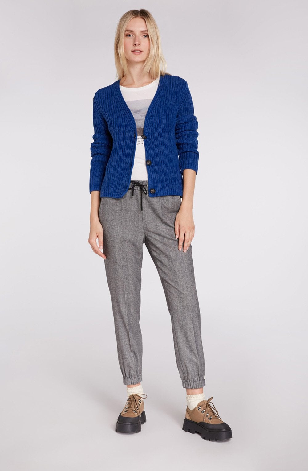 Fine Herringbone Print Trousers