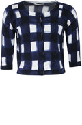 Fine Knit Check Cardigan