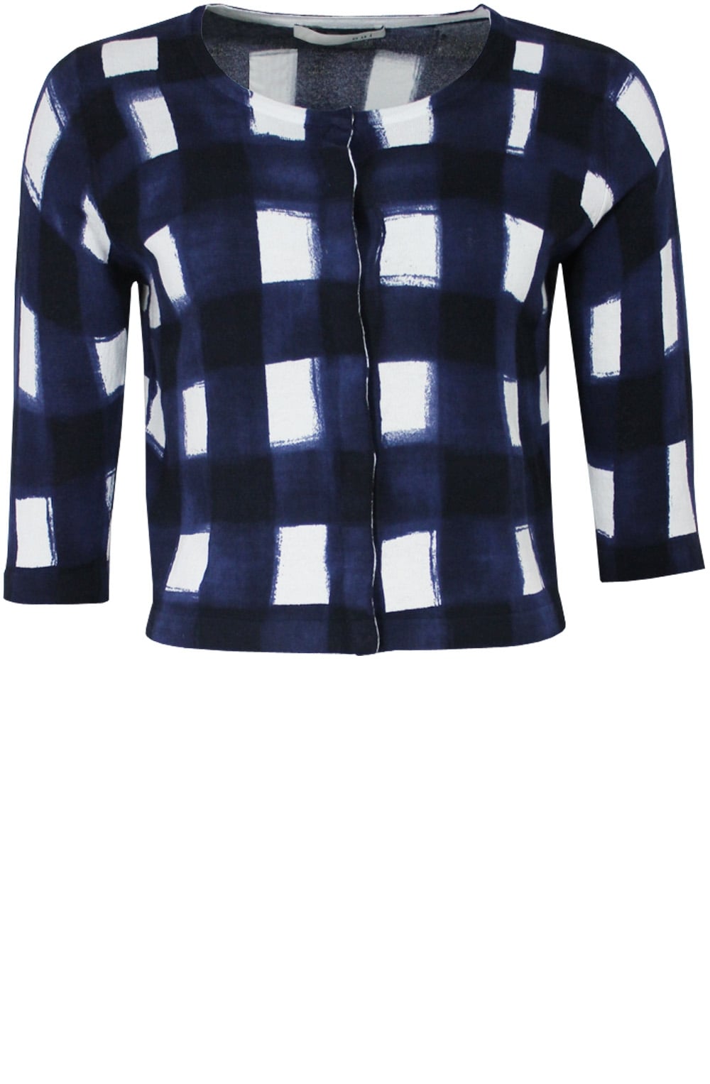Fine Knit Check Cardigan