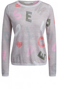 Fine Knit Letter Design Jumper