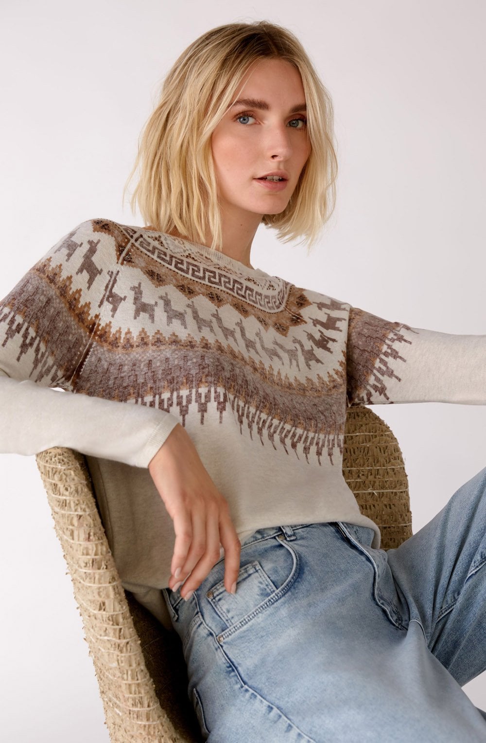 Fine Knit Norwegian Look Jumper
