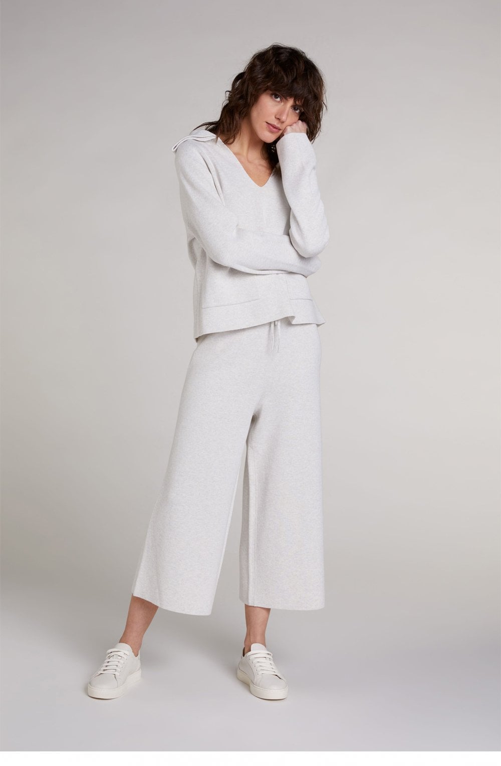 Fine Ribbed Knit Culottes
