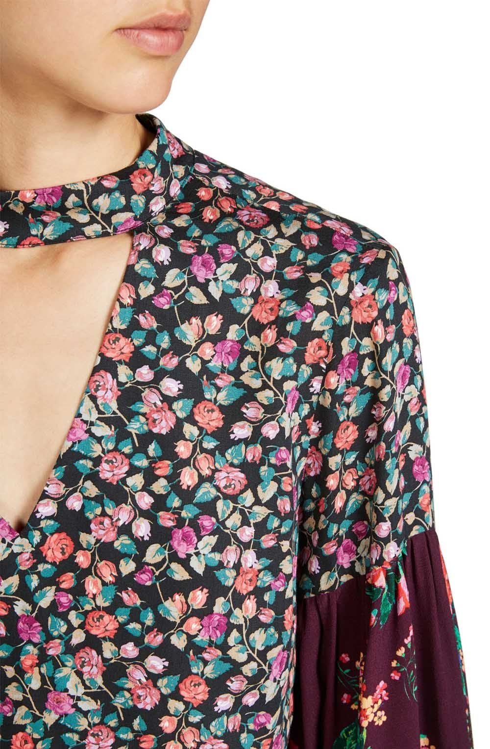 Floral Bell Sleeve Blouse