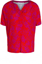 Floral Contrasting Print Top