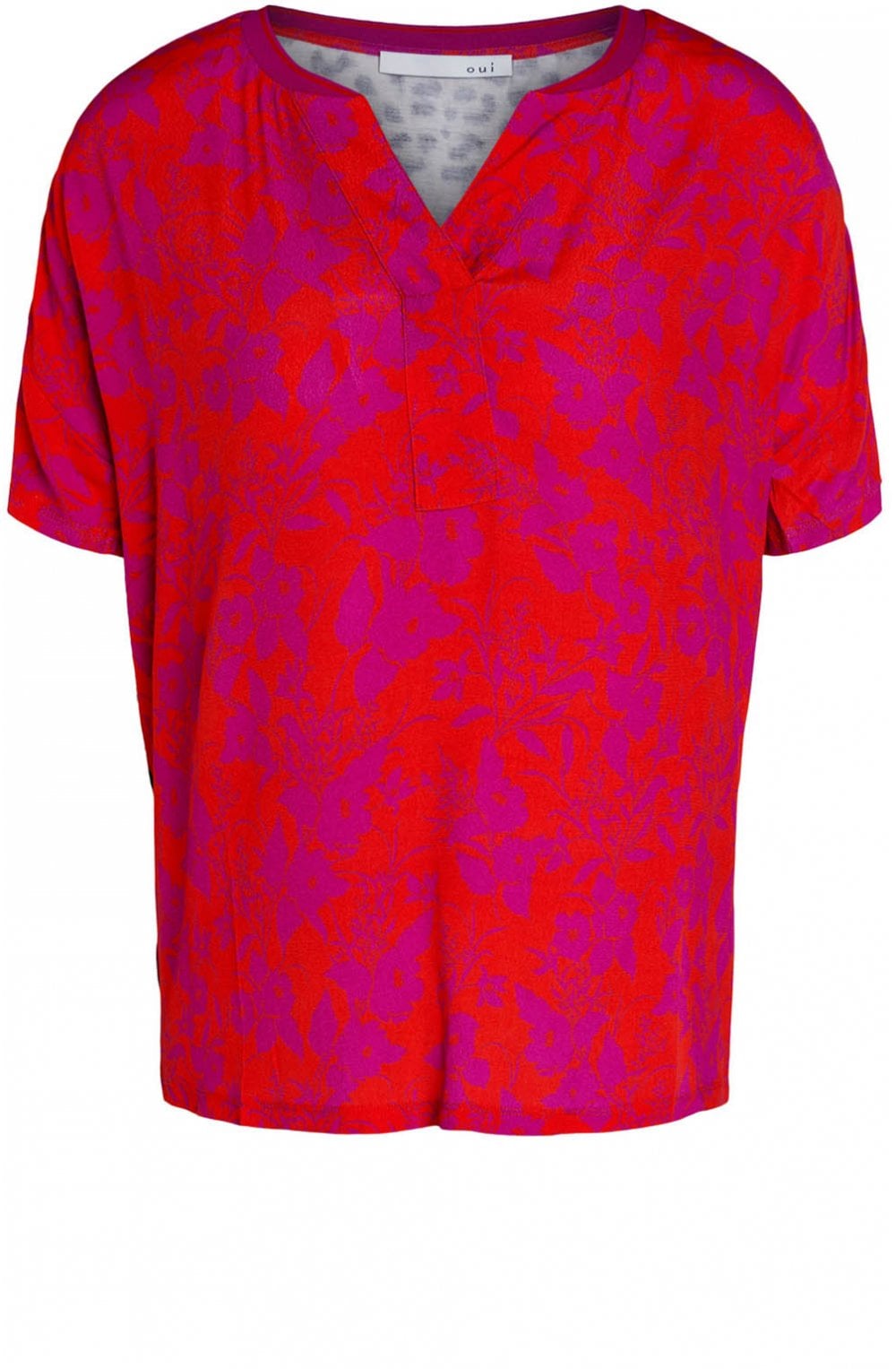 Floral Contrasting Print Top