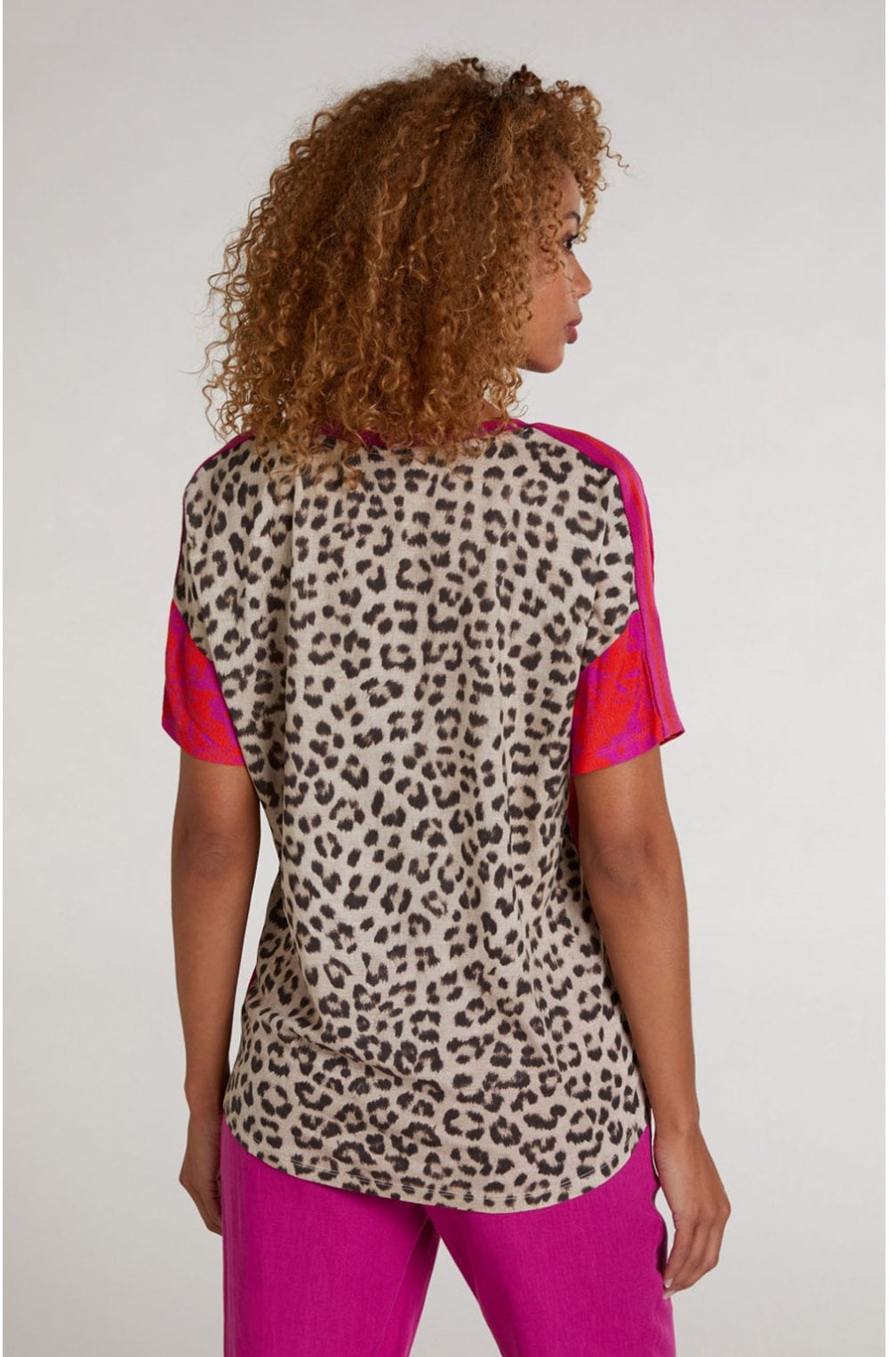Floral Contrasting Print Top