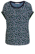 Floral Design Silky Drop Shoulder Top