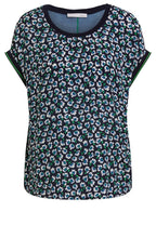 Floral Design Silky Drop Shoulder Top