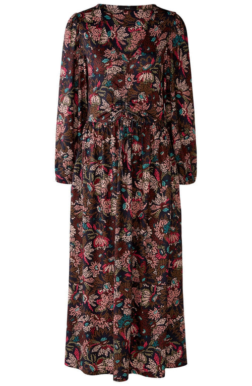 Floral Drawstring Chest Jersey Dress