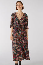 Floral Drawstring Chest Jersey Dress