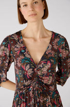 Floral Drawstring Chest Jersey Dress