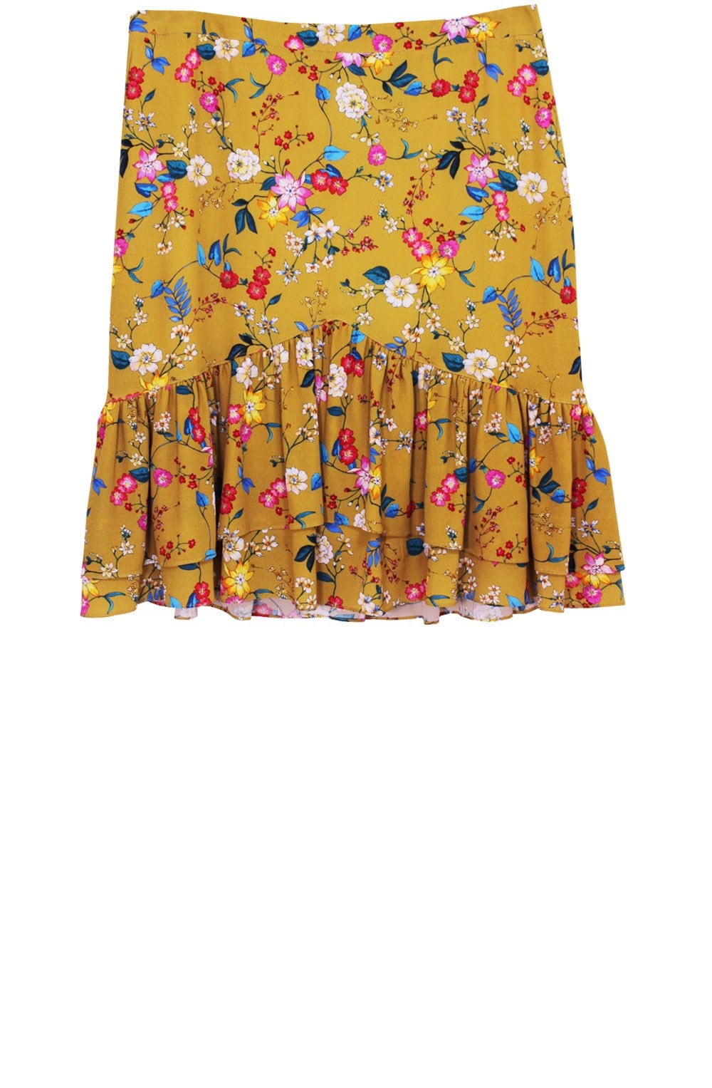 Floral Print Frilled Skirt