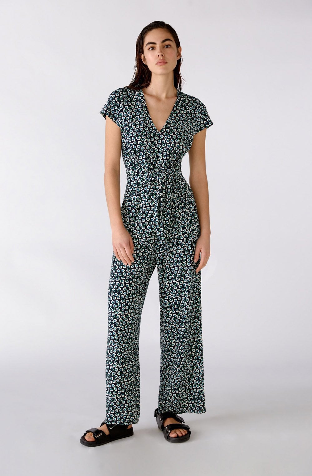 Floral Print Jersey Jumpsuit