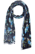 Floral Print Knit Scarf