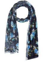 Floral Print Knit Scarf