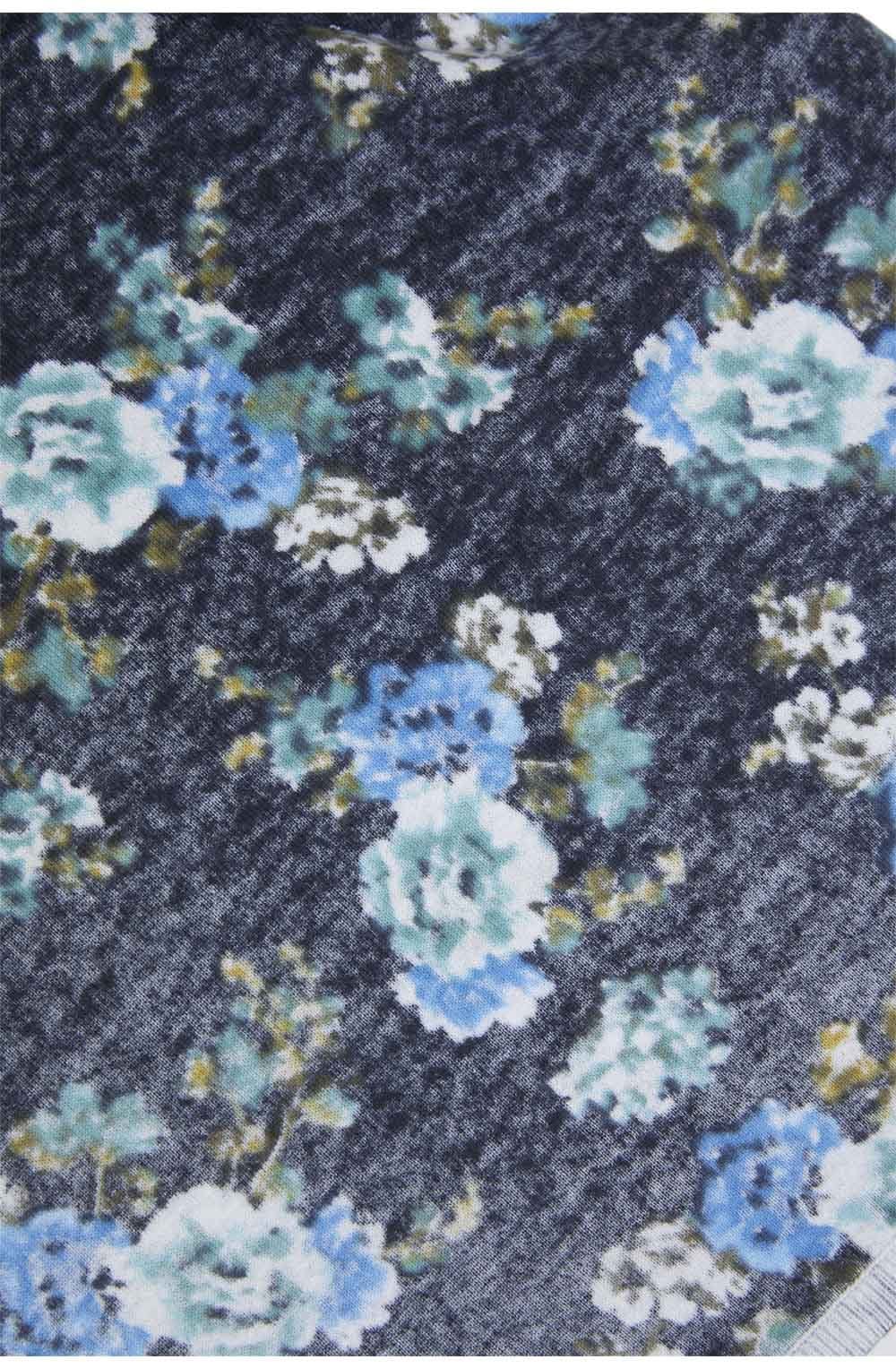 Floral Print Knit Scarf
