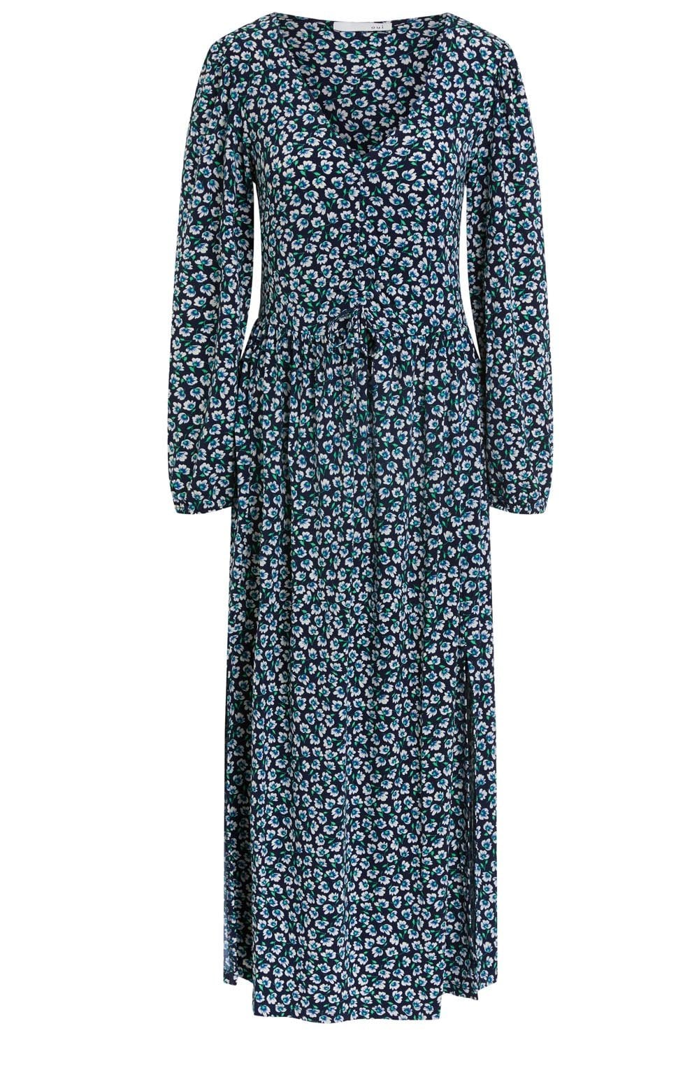Floral Print Ruched Jersey Dress