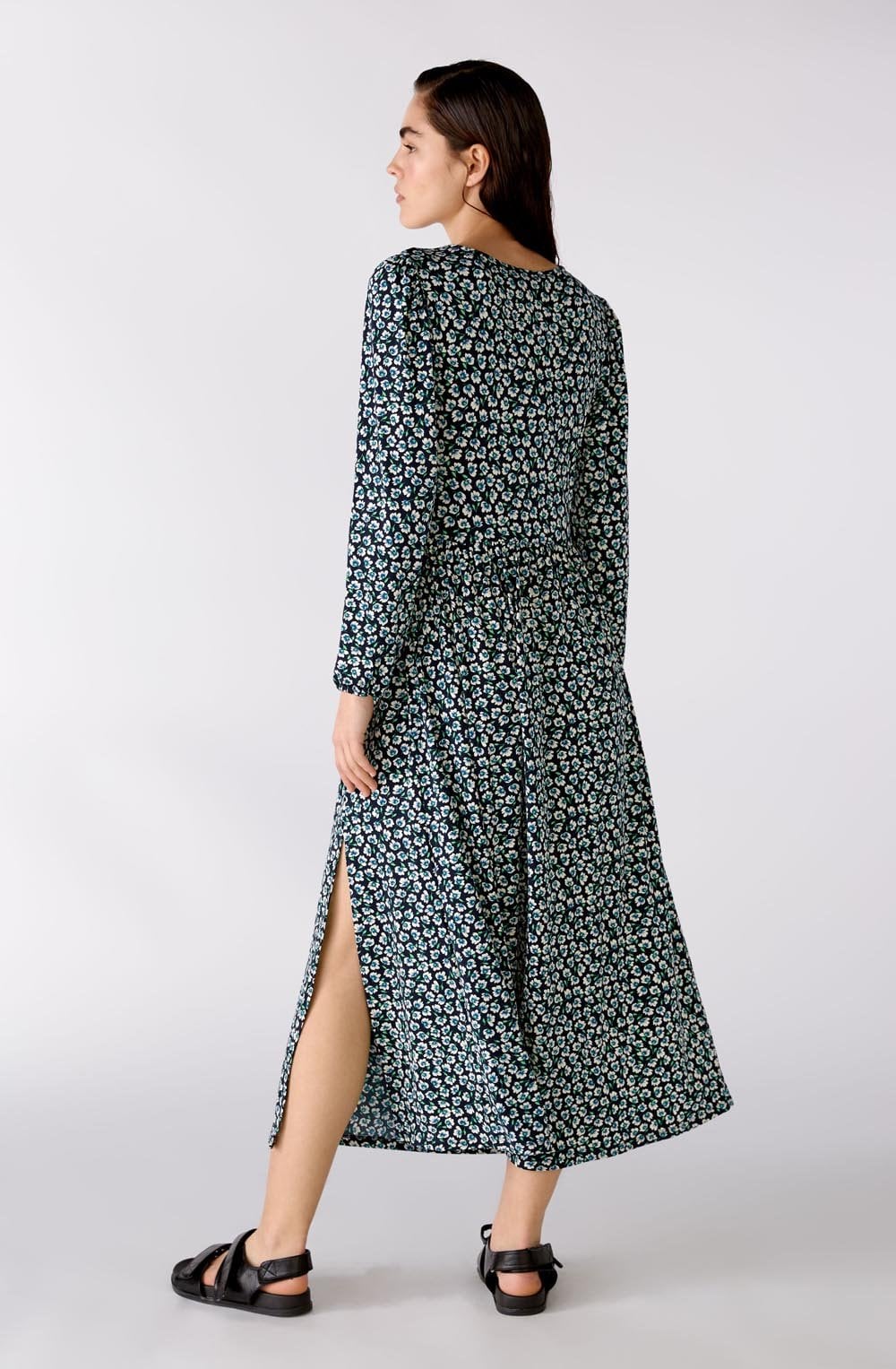 Floral Print Ruched Jersey Dress