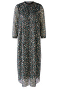 Floral Print Semi Sheer Full Length Dress