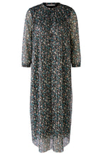 Floral Print Semi Sheer Full Length Dress