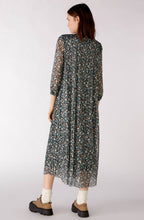 Floral Print Semi Sheer Full Length Dress