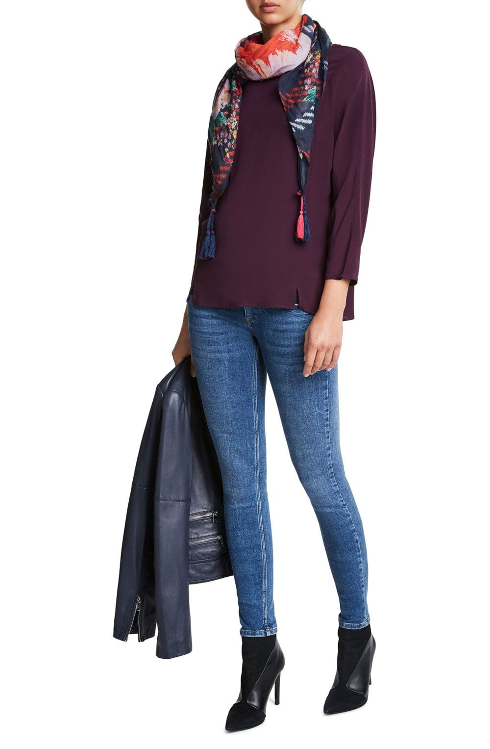 Floral Print Square Scarf