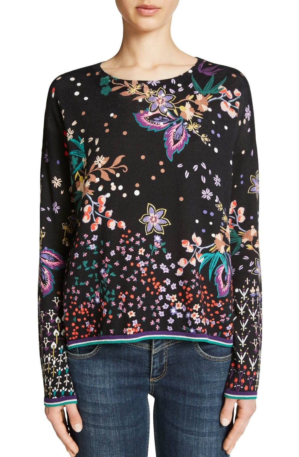 Floral Print Sweater