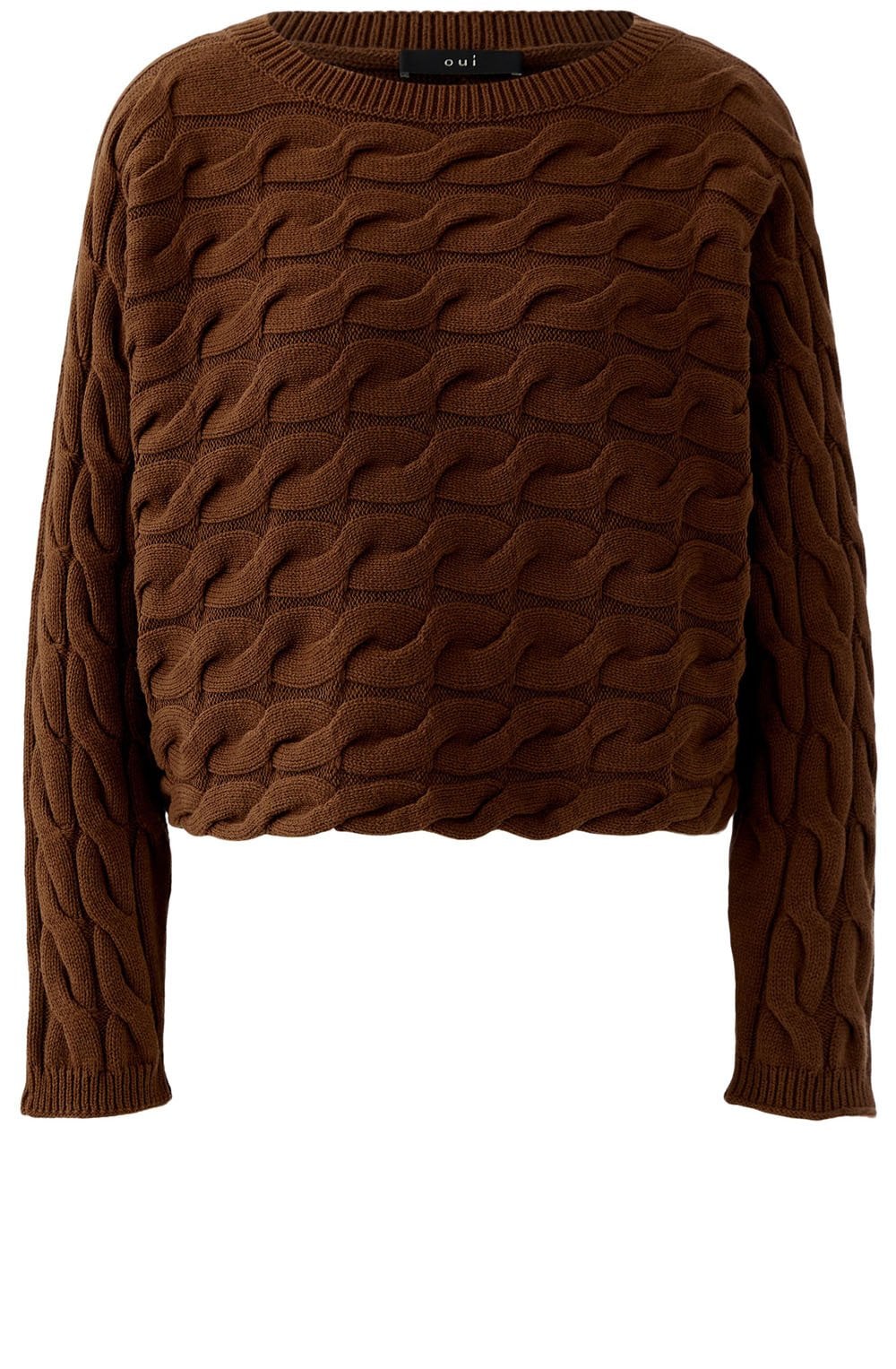 Fondue Fudge Cable Knit Boxy Jumper
