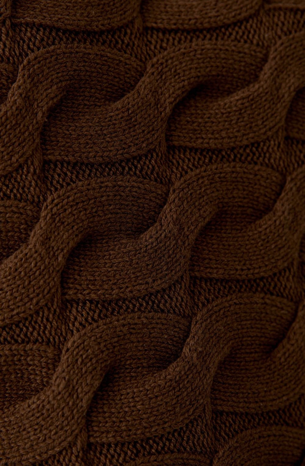 Fondue Fudge Cable Knit Boxy Jumper