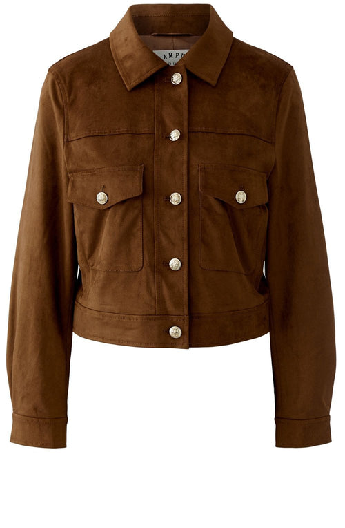 Fondue Fudge Suede Effect Collared Jacket