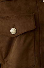Fondue Fudge Suede Effect Collared Jacket
