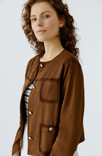 Fondue Fudge Suede Effect Round Neck Jacket