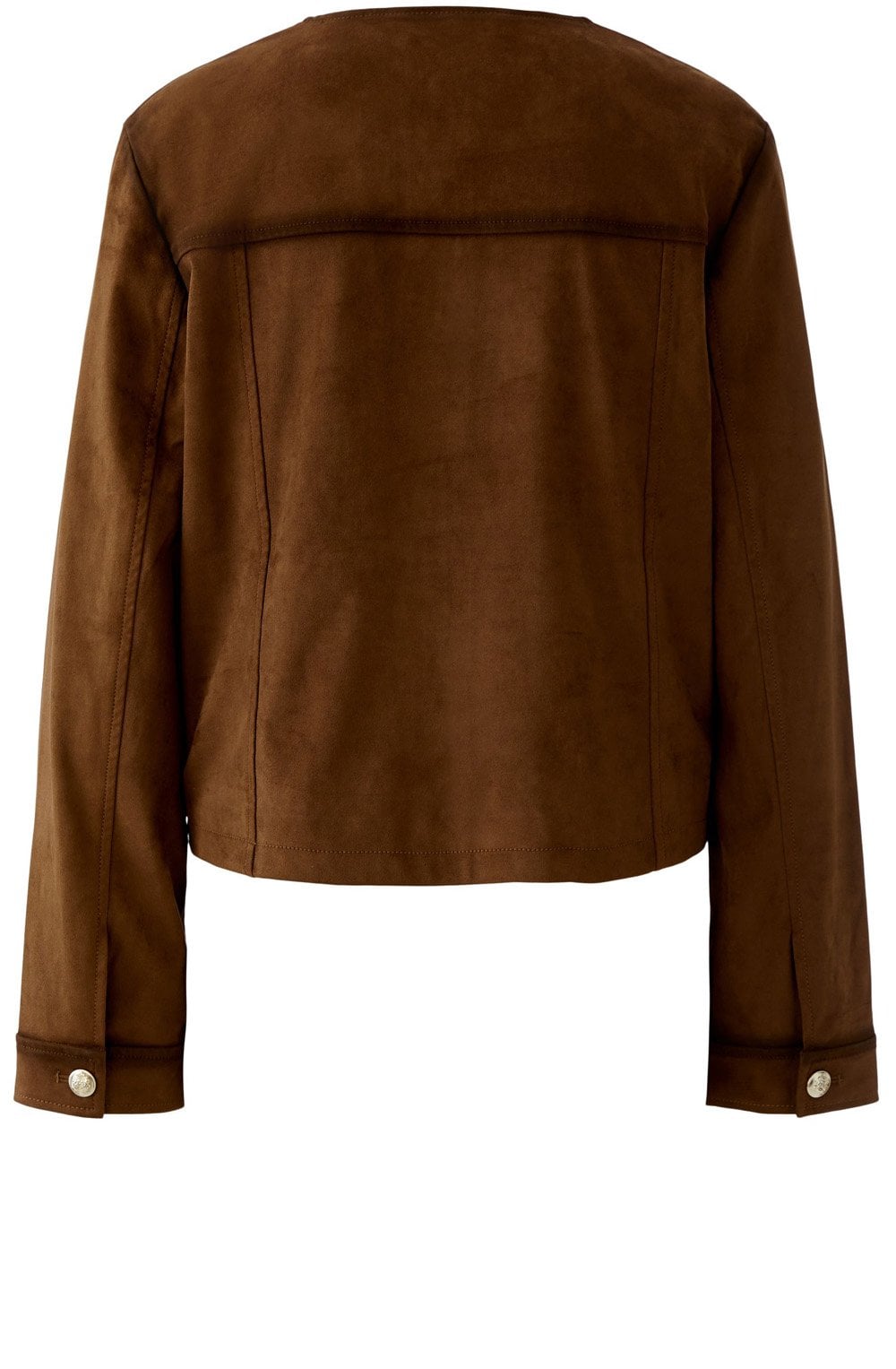 Fondue Fudge Suede Effect Round Neck Jacket