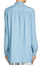 Frilled Neck Denim Blouse
