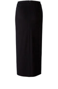 Front Split Black Midi Skirt