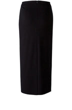 Front Split Black Midi Skirt