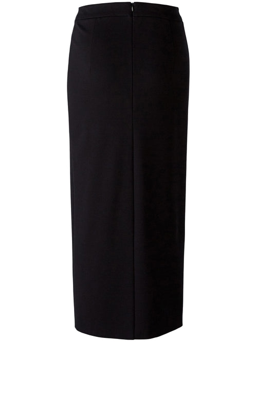 Front Split Black Midi Skirt