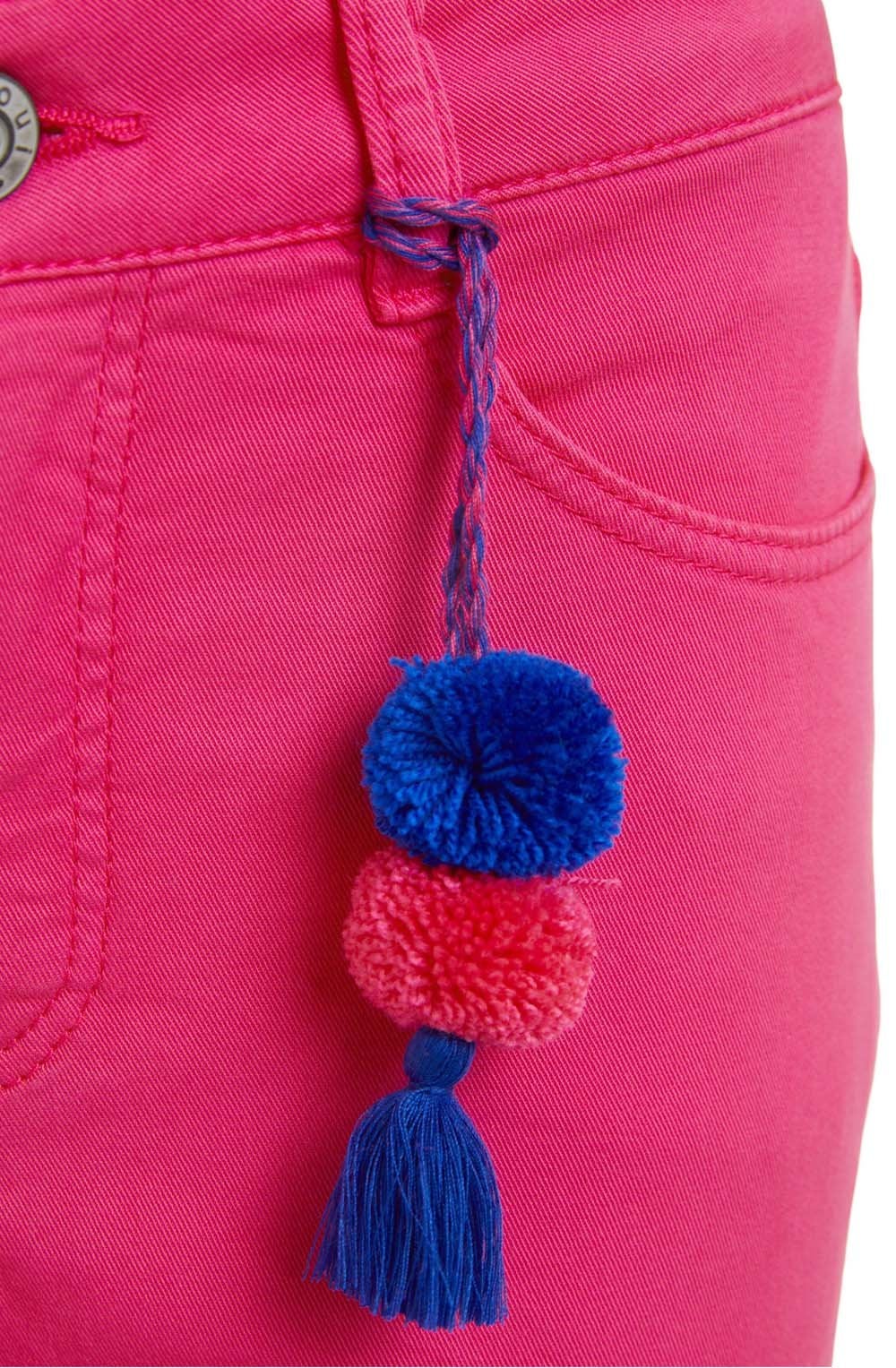 Fuchsia Pink Copped Jeans